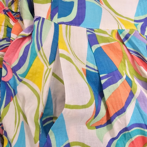 Fate White Multicolored Open Tie Back Pleated Maxi Dress - Picture 11 of 12